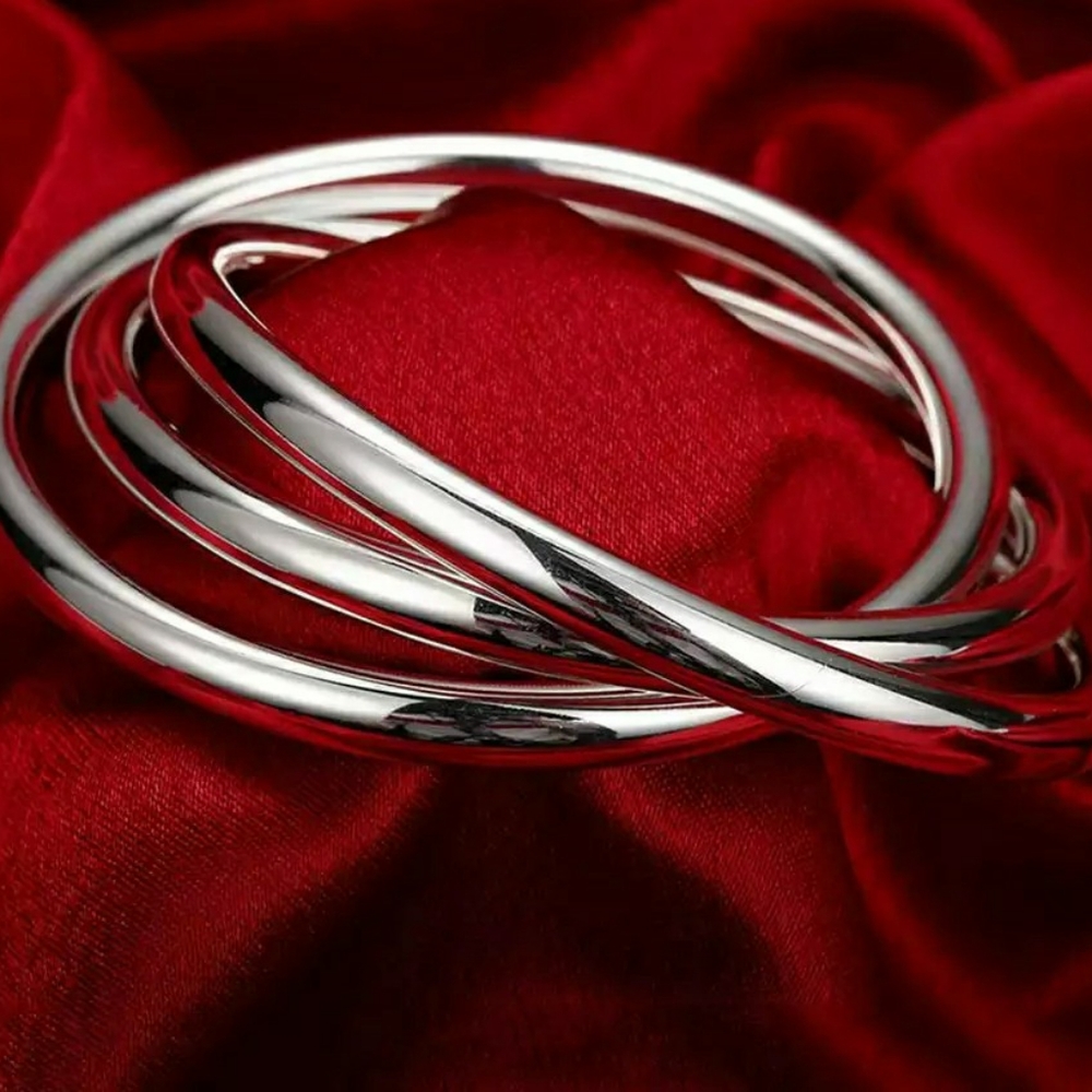 SOLD OUT RESTOCKING!! 925 Silver Smooth Cuff Bangle Bracelet - Picture 10 of 16